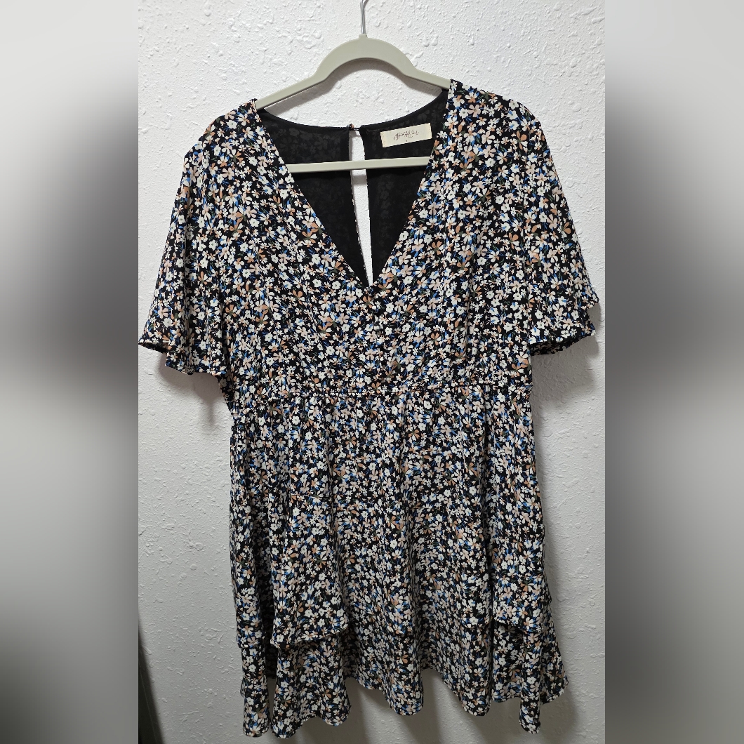 Floral V-Neck Women's Dress